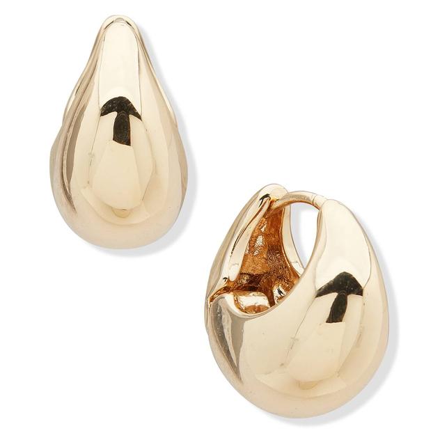 Anne Klein Gold-Tone Chunky Huggie Hoop Earrings