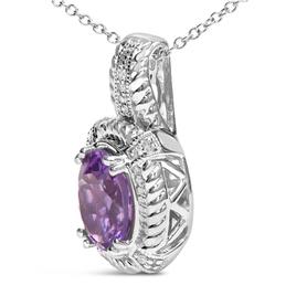 Haus of Brilliance Sterling Silver Purple Amethyst Drop Pendant