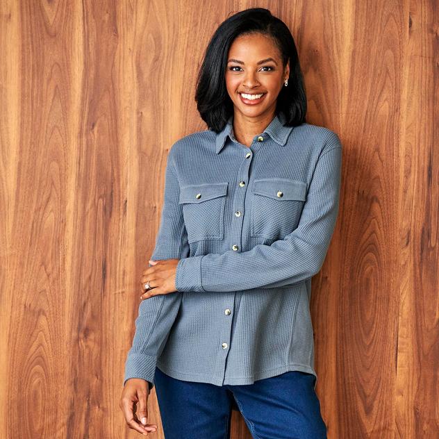 Petite Erika Jane 2 Pocket Thermal Knit Jacket