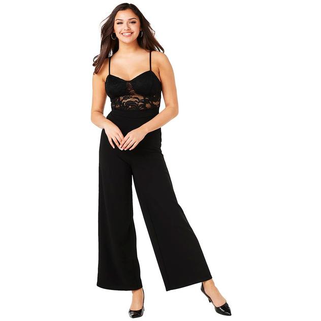 Juniors Almost Famous™ Lace Corset Camisole Jumpsuit