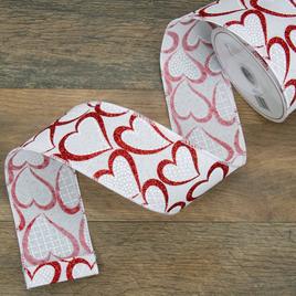 Northlight Seasonal 30ft. Glitter Outline Hearts Craft Ribbon