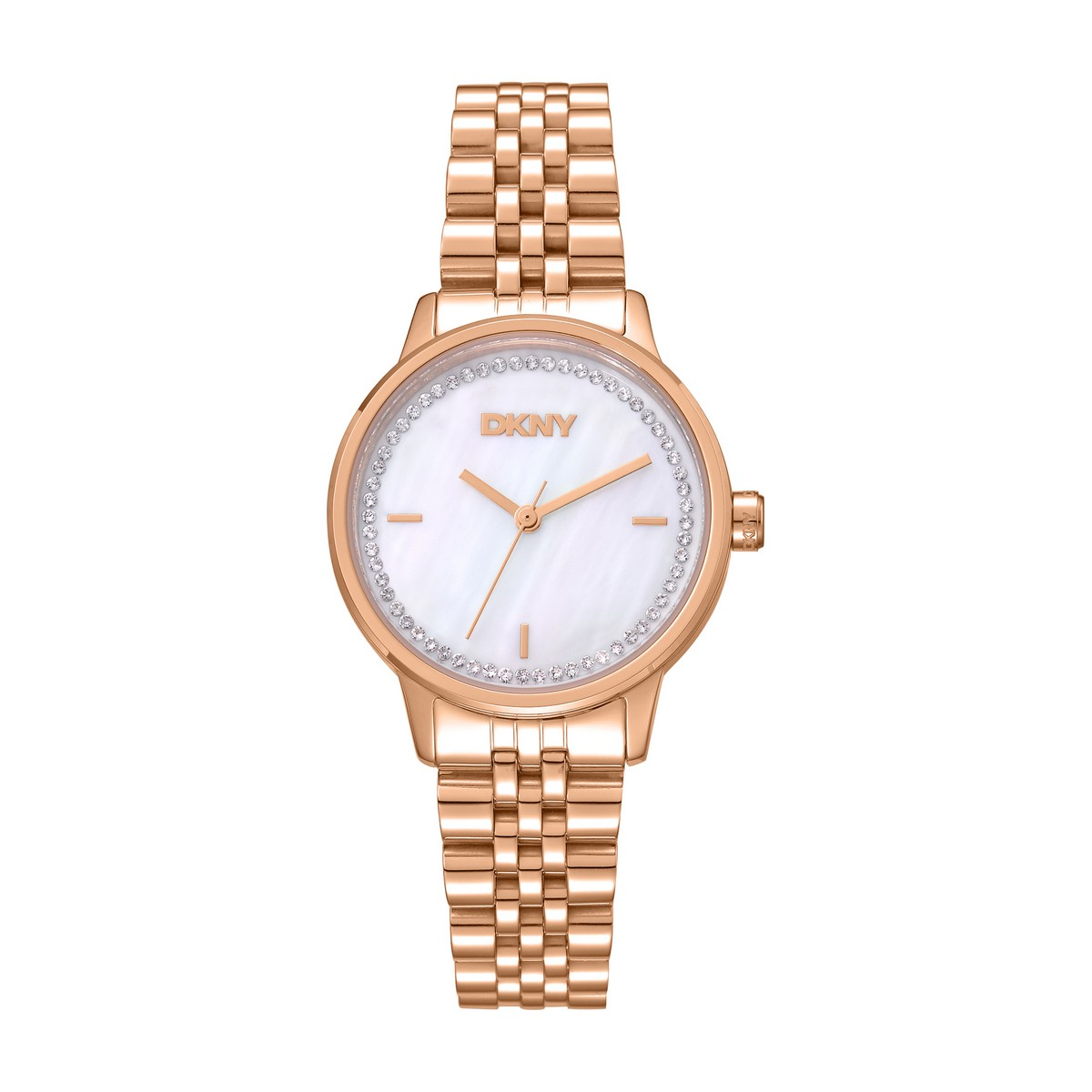 Womens DKNY Crystal Dial Rose Gold Bracelet Watch - DK1L086M0065