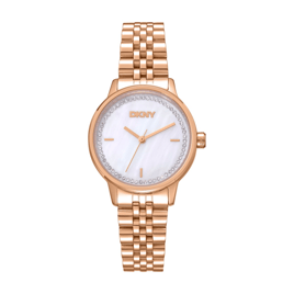 Womens DKNY Crystal Dial Rose Gold Bracelet Watch - DK1L086M0065