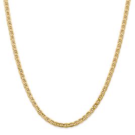 Mens Gold Classics™ 4mm. Semi-Solid Anchor Chain Bracelet