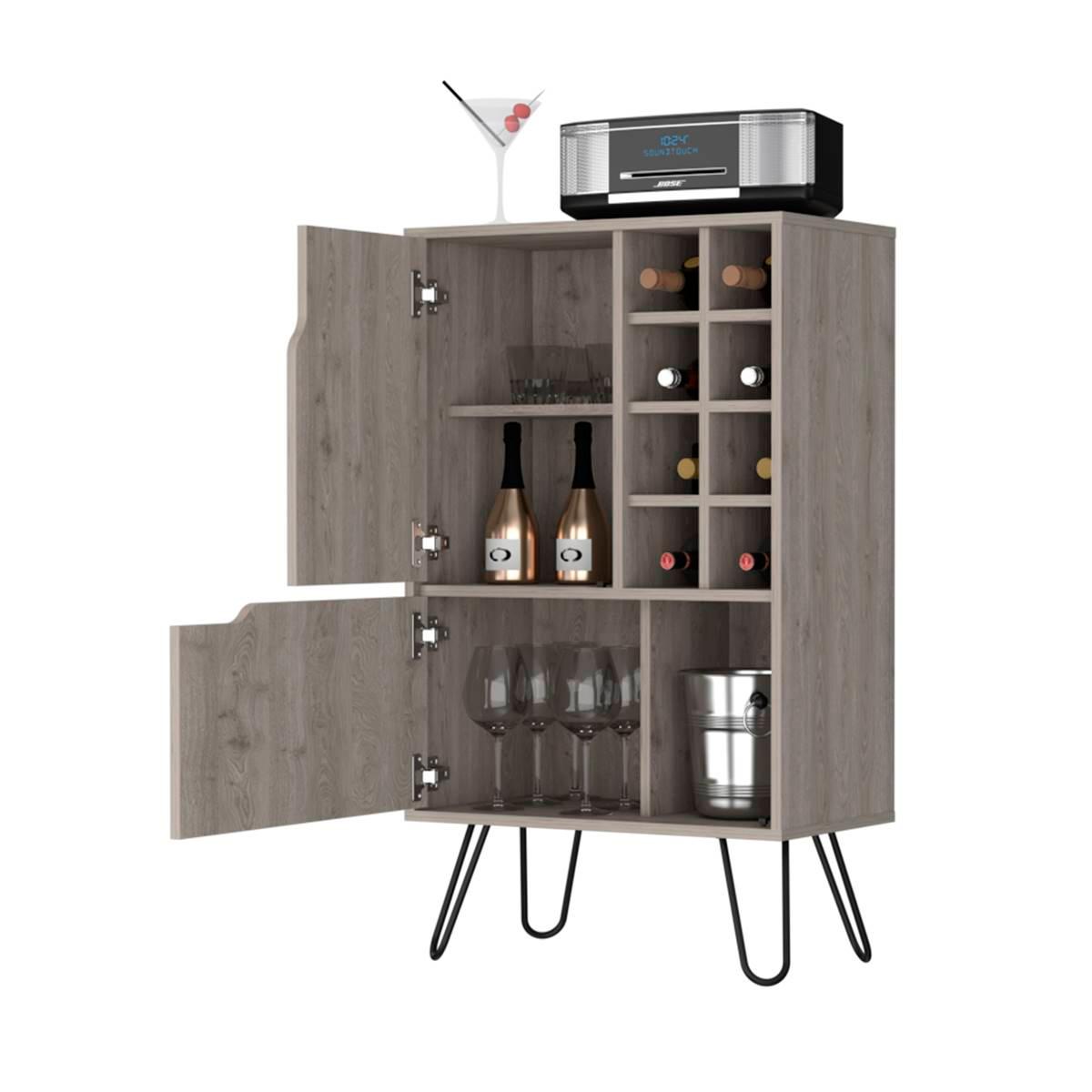 FM FURNITURE Sheffield White L Bar Cabinet