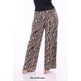 Plus Size White Mark Print Style Palazzo Pants