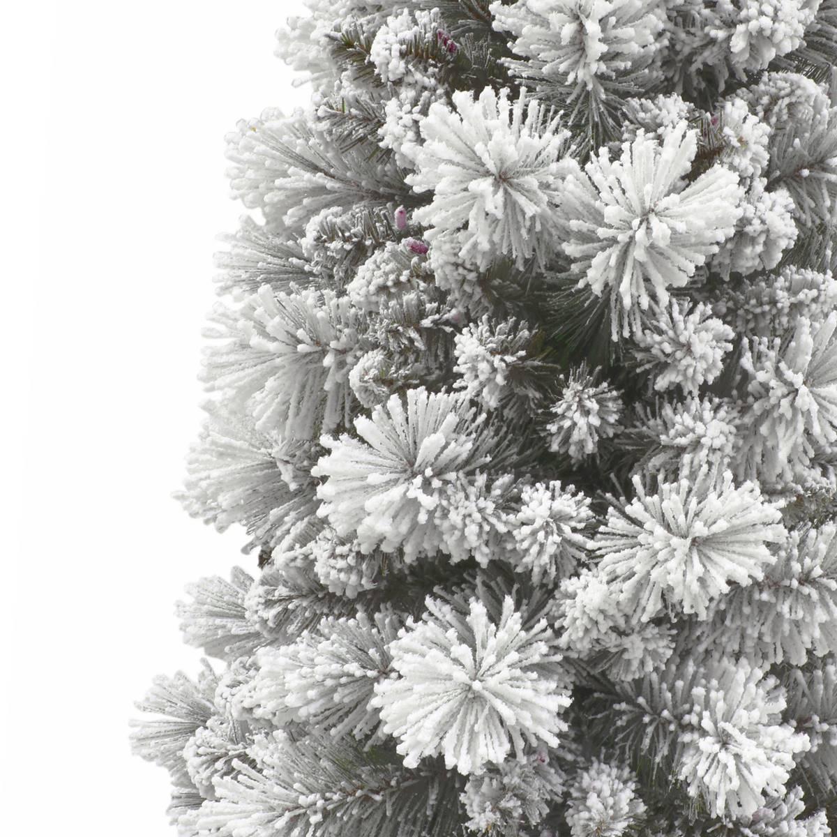 Puleo International 7.5ft. Red Pre-Lit Flocked Christmas Tree