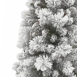 Puleo International 7.5ft. Red Pre-Lit Flocked Christmas Tree
