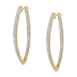 Haus of Brilliance 10kt. Yellow Gold Diamond Hoop Earrings