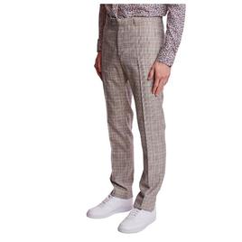 Mens Paisley & Gray® Plaid Suit Pants - Tan/Pink