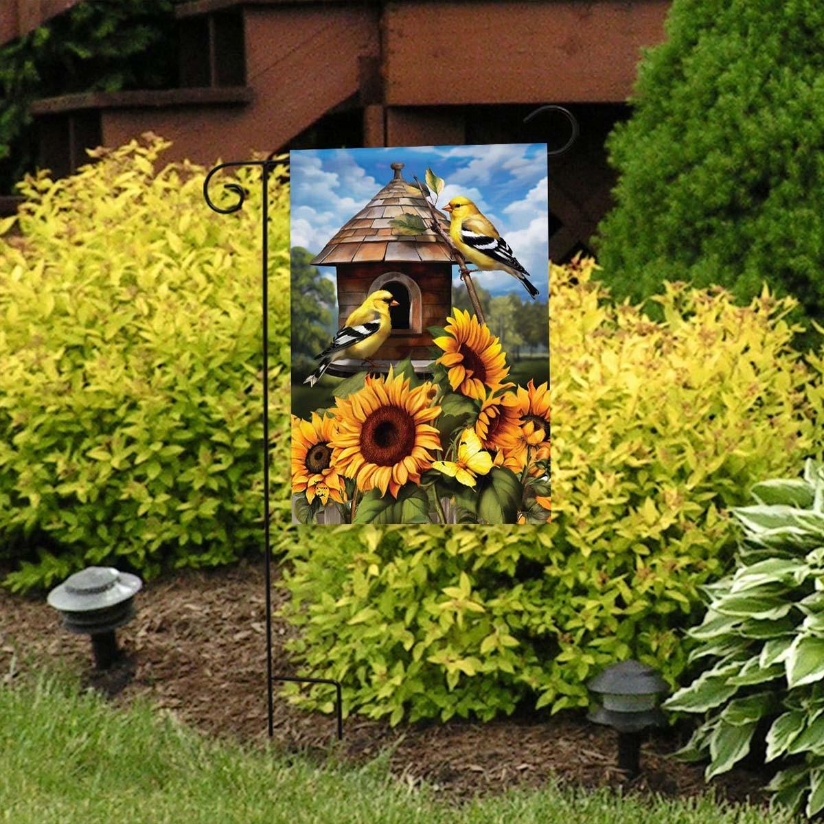 Briarwood Lane Goldfinches & Sunflowers Garden Flag