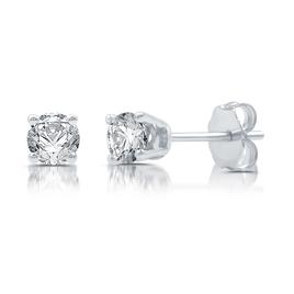 Nova Star® White Gold Lab Grown Diamond Prong Stud Earrings