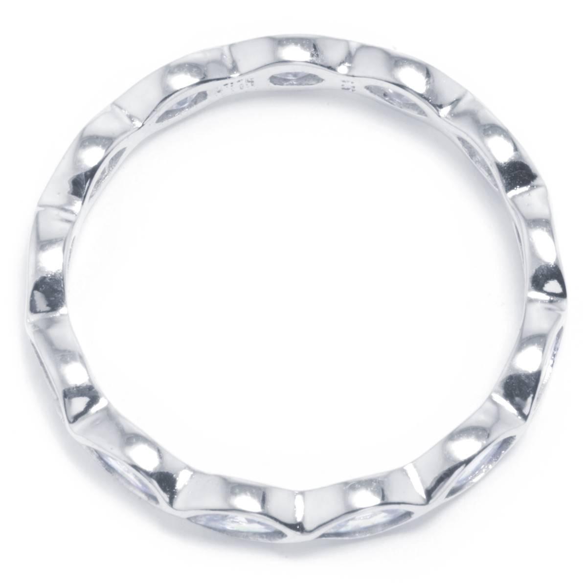 Sterling Silver Marquise Cubic Zirconia Band Ring