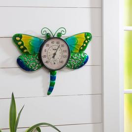 Evergreen Dragonfly Outdoor Wall Thermometer