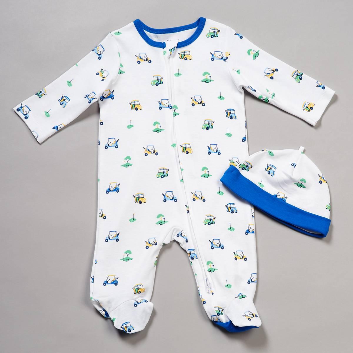 Baby Boy (NB-9M) Little Me(R) Golf Links Footie with Hat