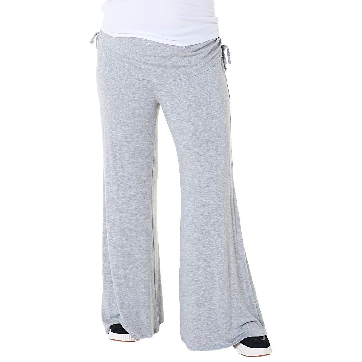 Womens Due Time Fold Over Side Cinch Maternity Palazzo Pants