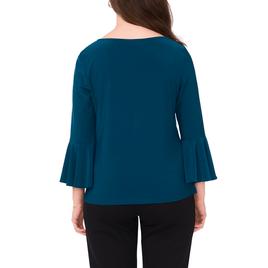 Petite MSK Flounce Sleeve Boat Neck Beaded Trim Blouse