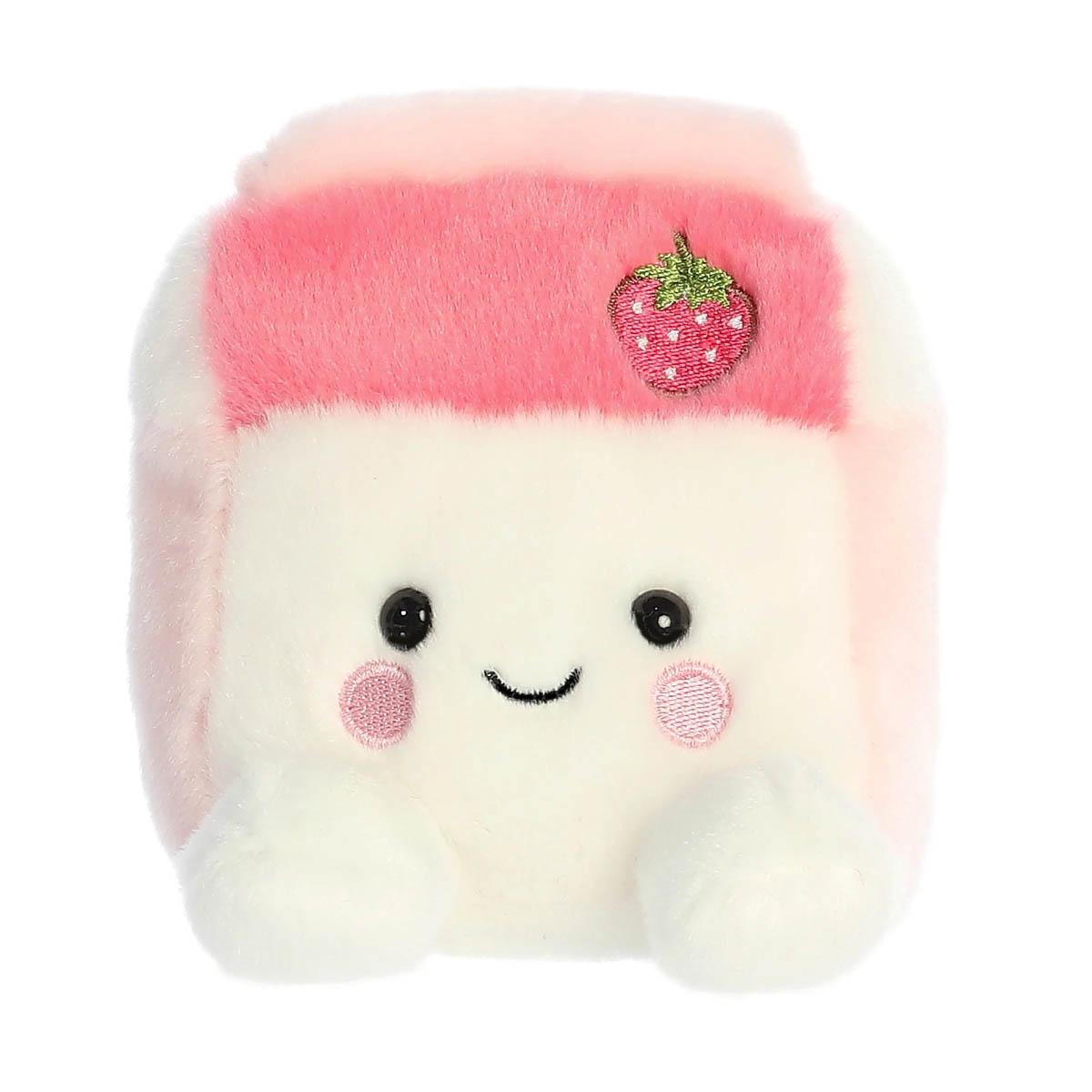 Palm Pals(tm) 4in. Fresa Strawberry Milk(tm) Eco Friendly Plush Beanie