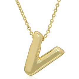 Plain Puff Initial V Pendant