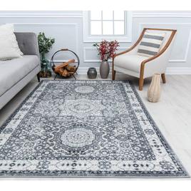 Rugs America™ Hailey Ice Cube Silver Abstract Vintage Area Rug
