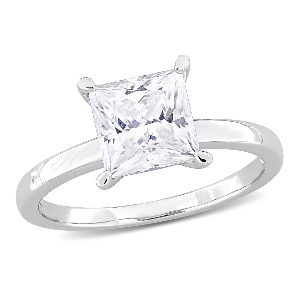 Sterling Silver 2ctw. White Moissanite Solitaire Ring