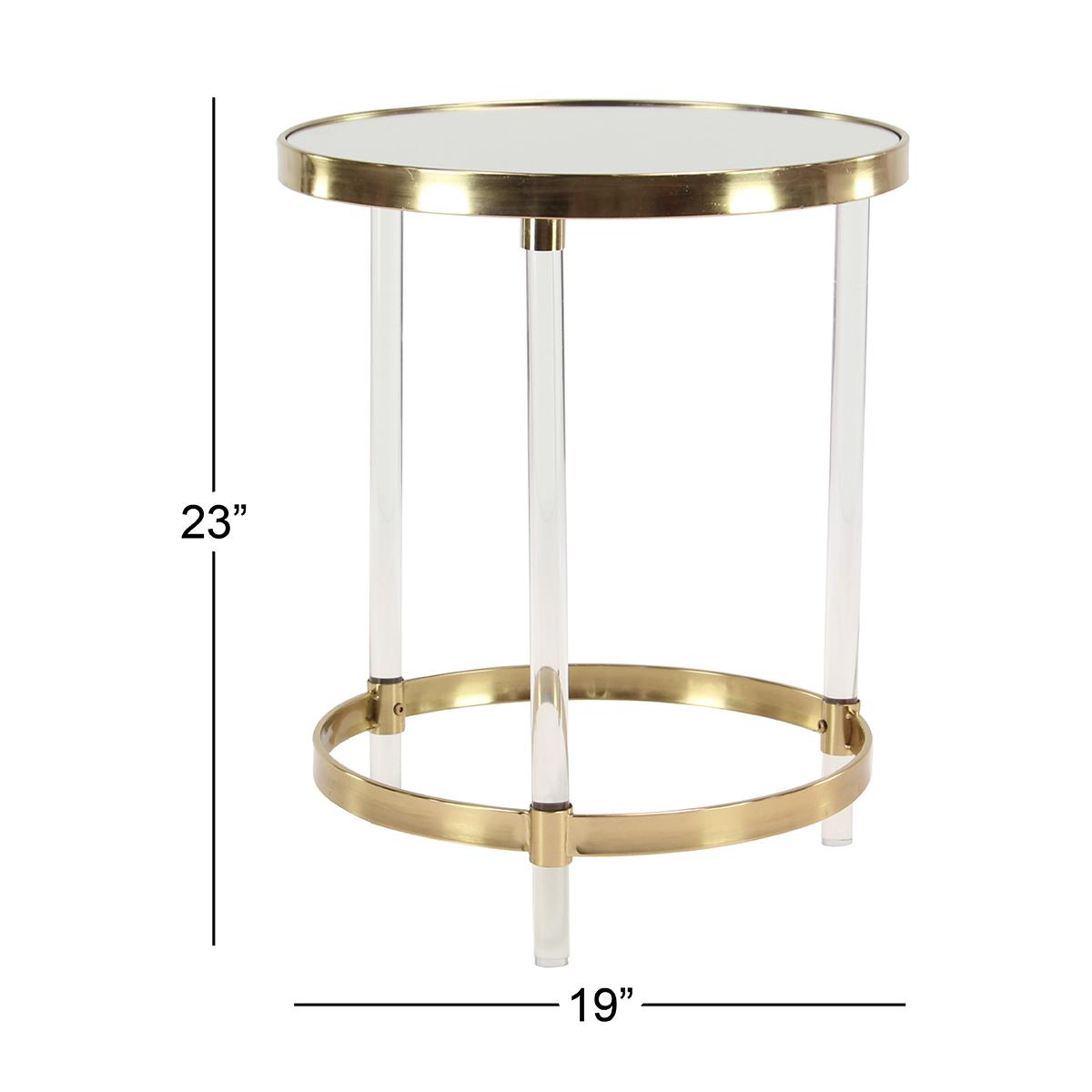9th & Pike® Round Gold Metal And Acrylic Accent Table