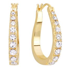 Athra 14kt. Gold Over Brass 27mm CZ Hoop Earrings