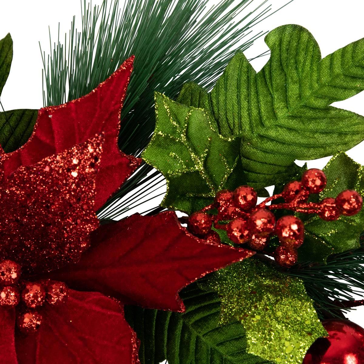 Northlight Seasonal 24in. Red Poinsettia Christmas Wreath