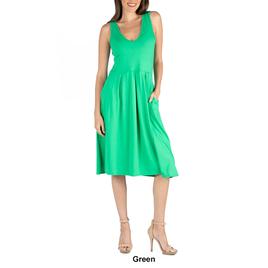 Womens 24/7 Comfort Apparel Fit & Flare Sleeveless Dress