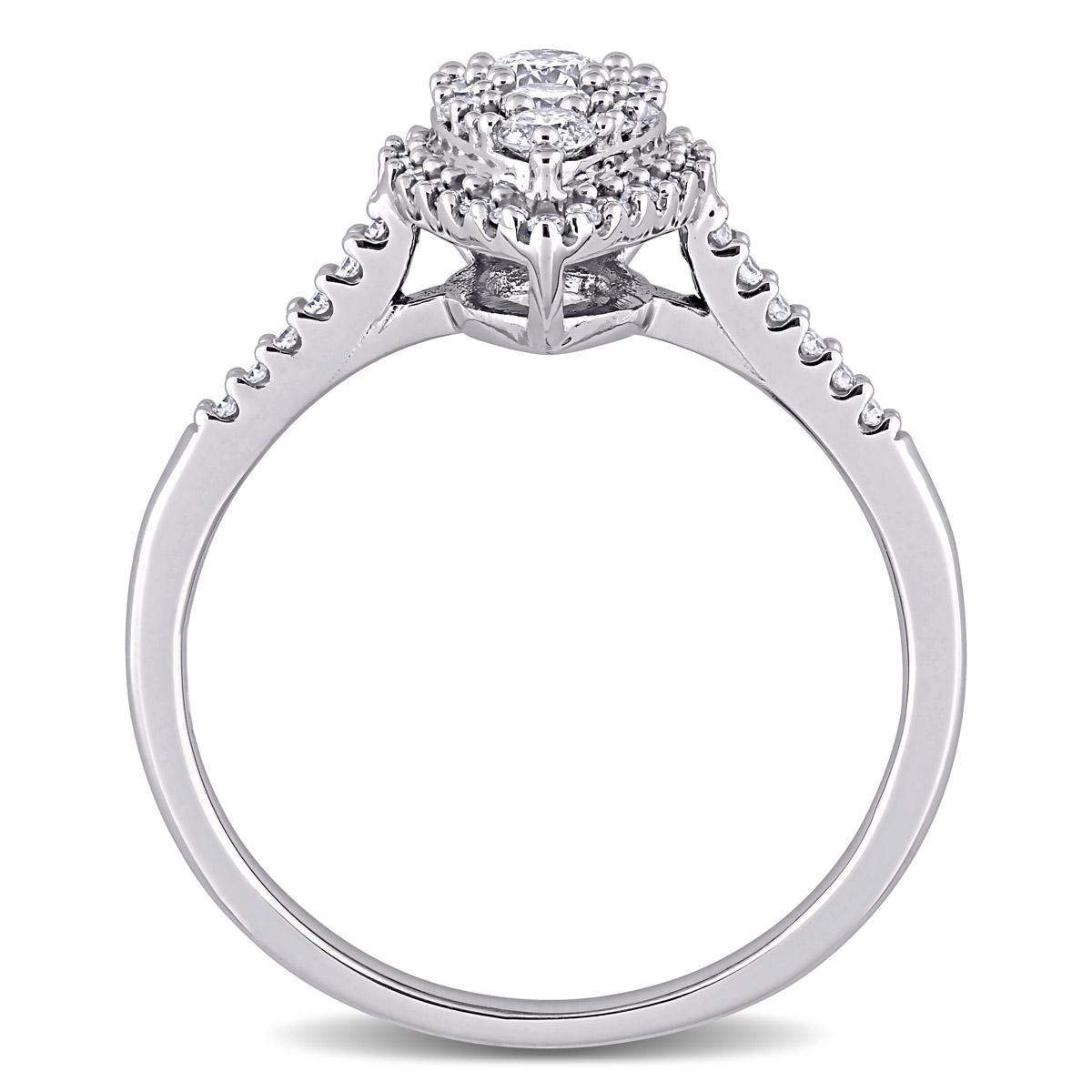 Diamond Classics™ 10kt. White Gold 1/2ctw. Diamond Pear Ring