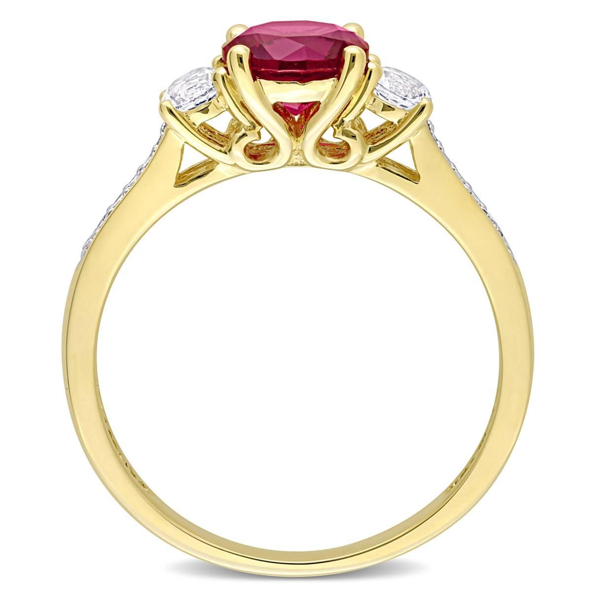 Gemstone Classics™ White Sapphire & Lab Created Ruby Ring