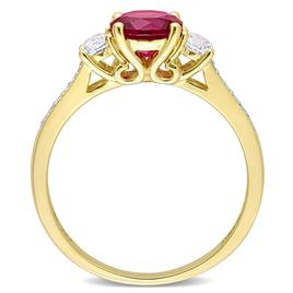 Gemstone Classics™ White Sapphire & Lab Created Ruby Ring