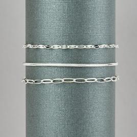 Design Collection Silver Plated Small Paper Clip Bracelet Set