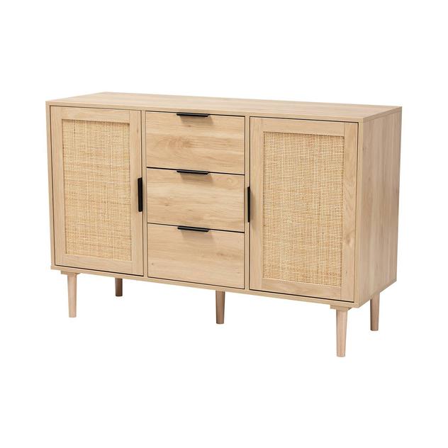 Baxton Studio Harrison Natural Brown Wood 3-Drawer Sideboard