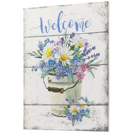 Northlight Seasonal Spring Floral Welcome Wall Sign