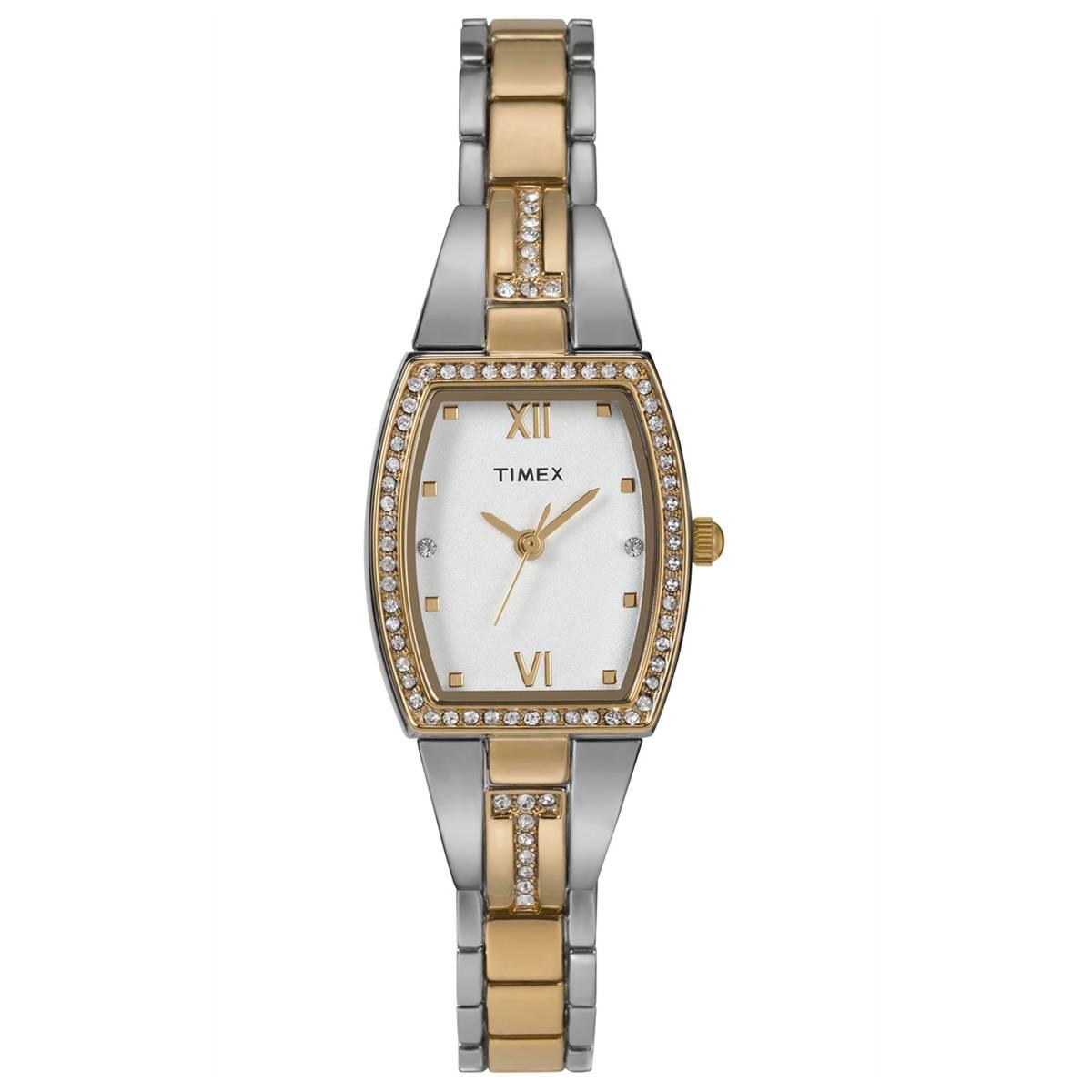 Womens Timex(R) Two-Tone Crystal Accent Watch - TW2W95800JT