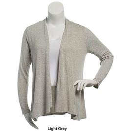 Womens Notations Long Sleeve Solid Hacci Open Cardigan