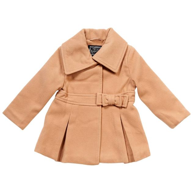 Toddler Girl Rothschild Faux Wool Waist Bow Pleated Coat