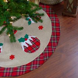 Northlight Seasonal 48in. Burlap Plaid Christmas Tree Skirt