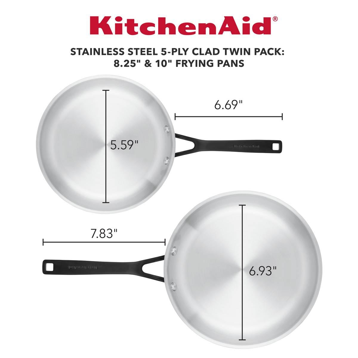 KitchenAid® 2pc. 5-Ply Clad Stainless Steel Frying Pan Set