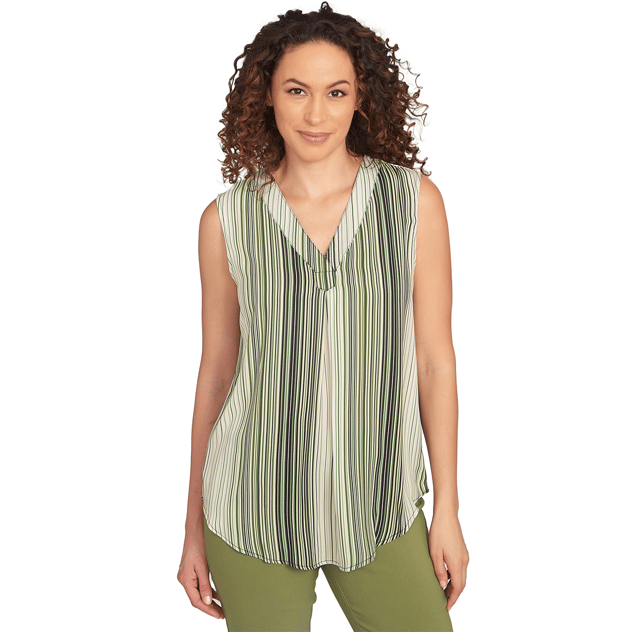 Womens Emaline New Orleans Sleeveless Stripe Blouse