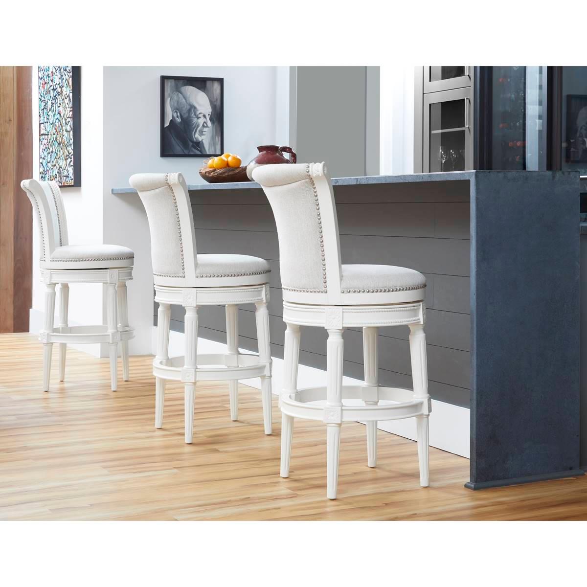 New Ridge Home Goods Chapman Bar-Height Swivel Barstool - White