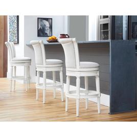 New Ridge Home Goods Chapman Bar-Height Swivel Barstool - White