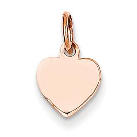 Gold Classics(tm) 14kt. Rose Gold Heart Disc Charm
