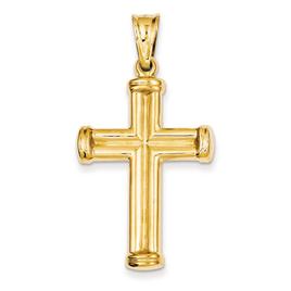Unisex Gold Classics(tm) 14kt. Yellow Gold Hollow Cross Pendant