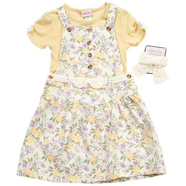 Girls (7-12) Little Lass® Lemon Jumper w/ Hair Bow
