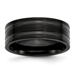 Mens Endless Affection(tm) 8mm Black IP-Plated Wedding Band