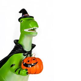 National Tree 10in. Halloween Green Dinosaur Tabletop Décor