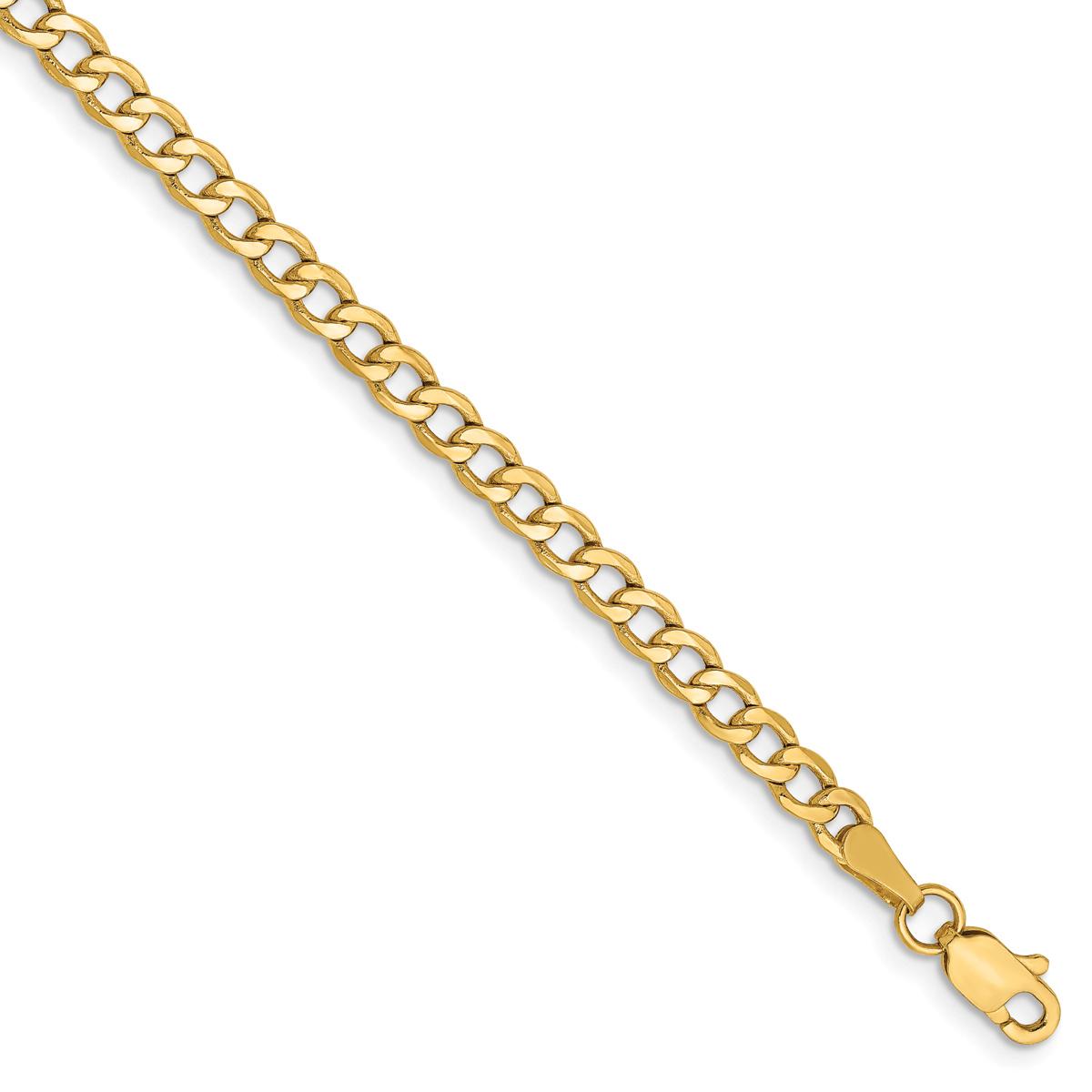Mens Gold Classics(tm) 3.35mm. 14k Semi Solid Curb Link Bracelet