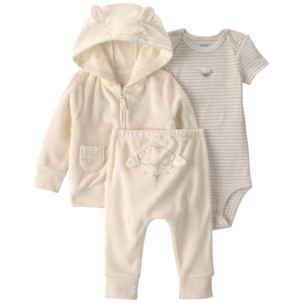Baby Unisex (3-12M) Carter''s In Sheep Design 3Pc Set